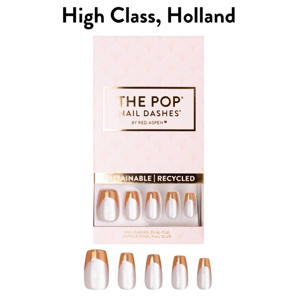 NEW 𝙍𝙚𝙙 𝘼𝙨𝙥𝙚𝙣 Press-On Nail High Class, Holland French Tip Medium